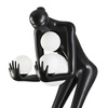 Lampa podłogowa WOMAN-2 BLACK 190 cm czarna figura kobiety z białymi kloszami