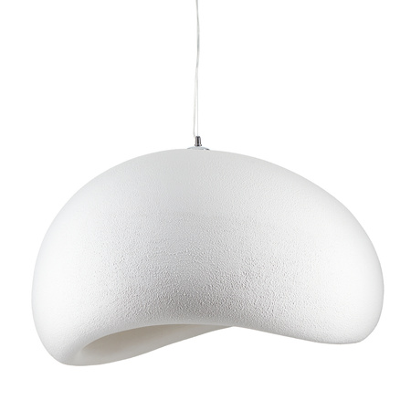 Lampa wisząca STONE 40 cm - biała boho, japadni, wabi-sabi
