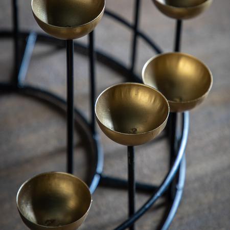 Multi Tealight Holder Gold/Black 330x330x205mm