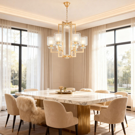 NOWOCZESNA LAMPA WISZĄCA ZŁOTA MANHATTAN W6