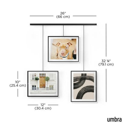 UMBRA zestaw 3 ramek do zdjęć EXHIBIT     8-10 cm czarny