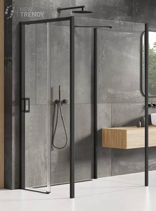 KABINA PRIME BLACK PROSTOKĄTNA PRZYŚCIENNA P 110x90x200 CZYSTE 6mm ACTIVE SHIELD