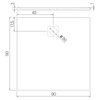 Brodzik MORI konglomeratowy kwadratowy  90x90x3 posadzkowy, szary