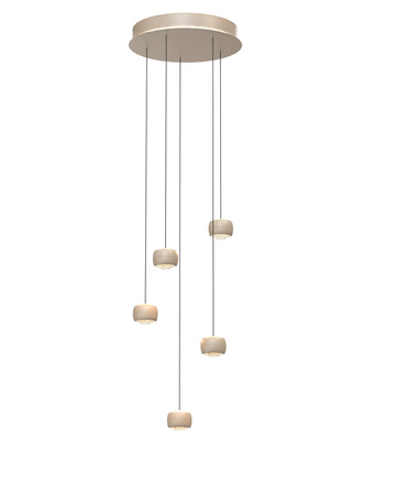 5039-513 Lampa wisząca piątka okrągła QUIBERON kaszmirowa - piaskowa