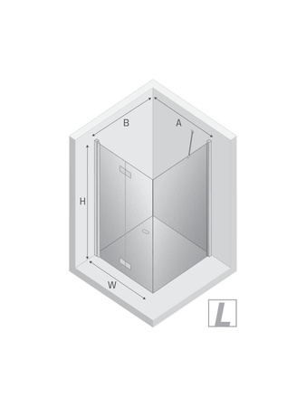 NZ2 Kabina prysznicowa NEW SOLEO BLACK 1D kwadratowa L 70x75x195 szkło czyste 6mm Active Shield 2.0 - składane