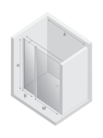 NZ2 Drzwi wnękowe NEW SOLEO LIGHT GOLD 1D U 110x195 szkło czyste 6mm Active Shield 2.0 - z elementem stałym