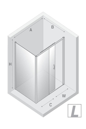 Kabina prysznicowa PRIME NICKEL BRUSHED 1D prostokątna L 100x70x200 szkło czyste 6mm Active Shield 2.0