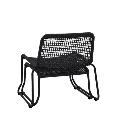 Sassano Lounge Chair with Footstool Black