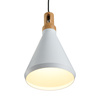 Lampa wisząca NORDIC WOODY biało drewniana 25 cm