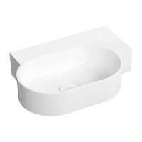 OVO M+ umywalka nablatowa/wisząca - prawa, 55 x 38 cm, biały połysk