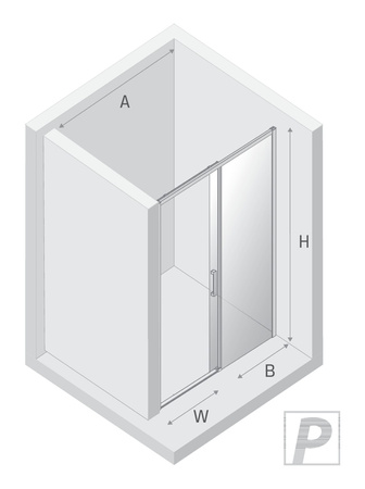 NZ4 Drzwi wnękowe PRIME GUNMETAL BRUSHED 1D P 140x200 szkło czyste 6mm Active Shield 2.0