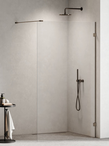 Kabina prysznicowa OXIA GUNMETAL BRUSHED walk-in 50x200 szkło czyste 8mm Active Shield 2.0
