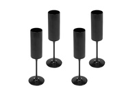 Komplet 4 kieliszków do szampana SHP      CURLY czarny