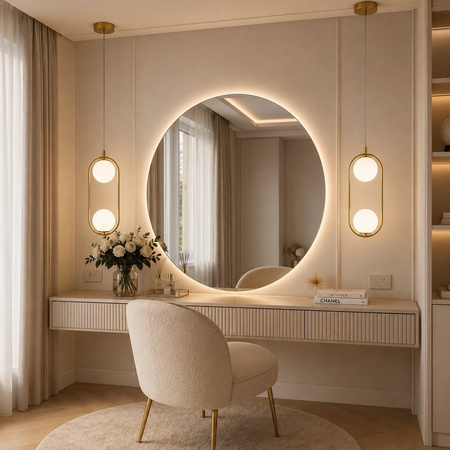 Lampa wisząca COSTA DUO 50 cm - złoty stelaż, dwa klosze