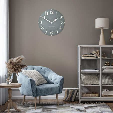 Arabic Wall Clock Flax Blue 20in