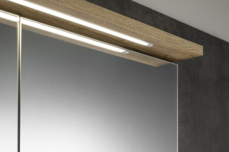 KAWA STRIP szafka z lustrem, oświetlenie LED 80x70x22cm, dąb emporio