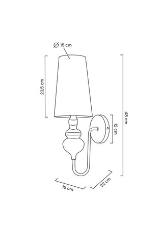 MOOSEE lampa ścienna QUEEN 15 złota