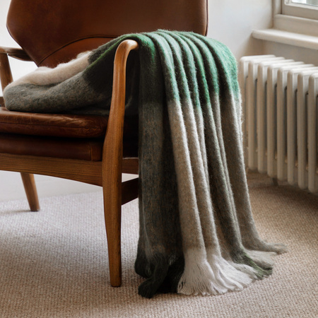 Heritage Check Faux Mohair Throw Green 1300x1700mm