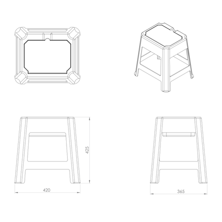 Taboret łazienkowy ze schowkiem, czarny