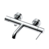 Bateria wannowa ścienna z przełącznikiem natrysku, chrom