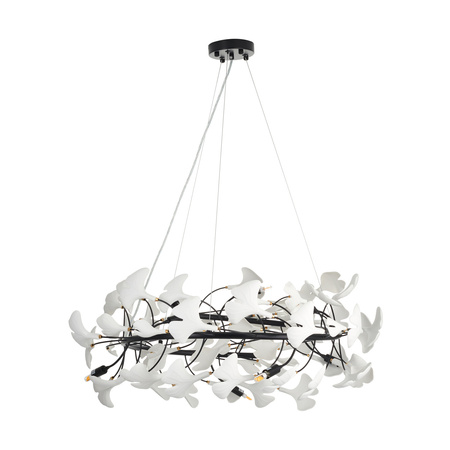 Lampa wisząca BOTANIKA 80 cm -czarna, G9, regulowana, designerska