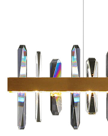 Lampa wisząca ARCTIC 100 cm - LED, złota z kryształami