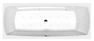 LILY wanna z hydromasażem, 170x70x39cm, Active Hydro-Air, chrom