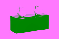 Zestaw meblowy 120cm z umywalkami nablatowymi