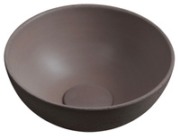 MINOR umywalka betonowa nablatowa, średnica 26cm, ciemnobrązowy mat
