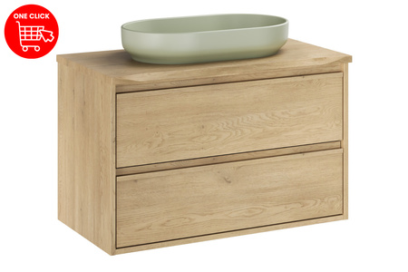 Zestaw meblowy 80cm z blatem i umywalką nablatową River