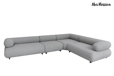 MaMaison sofa narożna ogrodowa ALEXANDER  4 szara (poduszki i pokrowiec w zestawie)