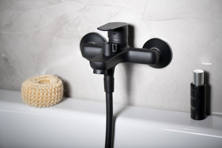 LOTTA bateria wannowa ścienna, czarny mat