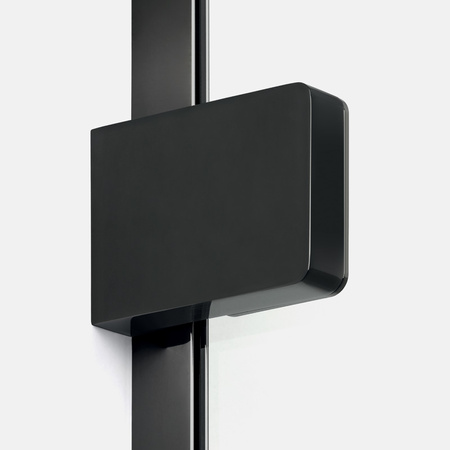 NZ2 Kabina prysznicowa EVENTA BLACK CHROME WALK-IN U 50x200 szkło czyste 8mm Active Shield 2.0