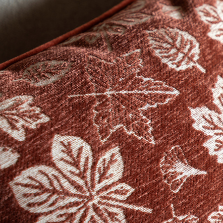 Autumn Leaf Chenille Cushion Rust 450x450mm
