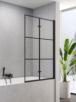 Parawan SUPERIA Lewy składany 100x150 szkło czyste 5mm wzór kratka