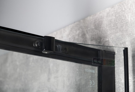 SIGMA SIMPLY BLACK kabina prysznicowa półokrągła 800x800mm, R550, szkło czyste