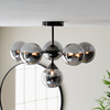 Lampa sufitowa Oscar – 6-punktowa, czarna / dymiona, 49,8 × 49,8 × 37 cm