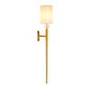 Lampa ścienna DAMA 92 cm-  złoty kinkiet z białym abażurem