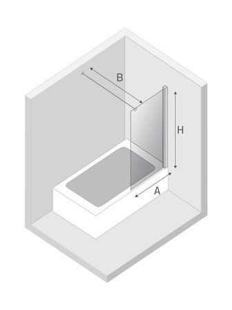 NZ4 Parawan nawannowy NEW SOLEO GOLD BRUSHED stały U 100x140 szkło czyste 6mm Active Shield 2.0 - wsp. prostopadły