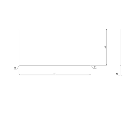 SKARA blat Rockstone 91,2x12x46cm, biały mat