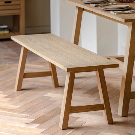 Eton Trestle Dining Bench Natural 1500x380x450mm