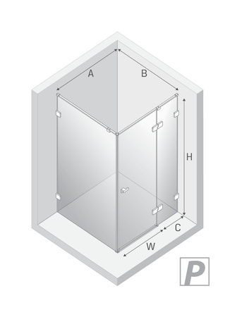NZ4 Kabina prysznicowa EVENTA GOLD SHINE PLUS 1D prostokątna P 150x100x200 szkło czyste 8mm Active Shield 2.0