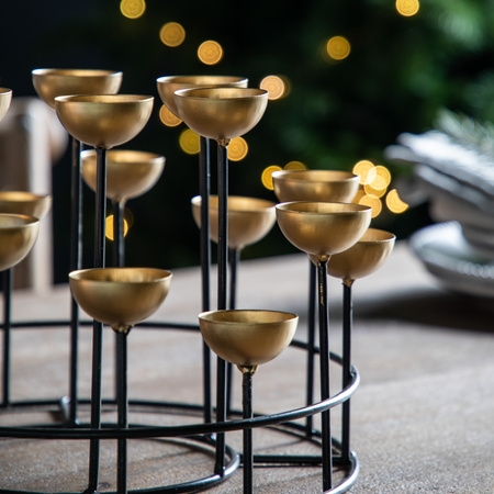 Multi Tealight Holder Gold/Black 330x330x205mm