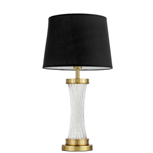 LAMPA NOCNA GLAMOUR CZARNO-MOSIĘŻNA VILLANOVA