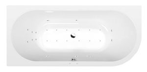 VIVA L wanna z hydromasażem, 185x80x47cm, Attraction Hydro-Air, chrom