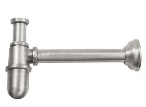 RETRO Syfon umywalkowy 5/4", odpływ 32mm, nikiel szczotkowany