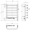 Elektryczny grzejnik łazienkowy drabinkowy NIERDZEWNY SYMFONIA Sensor 480х600 Lewa strona podłączenia, sterowanie dotykowe, regulator temperatury, Timer wyłączania