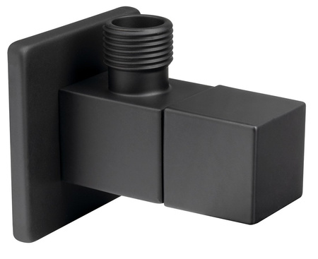 Zawór narożny 1/2"x3/8", kwadratowy, czarny mat