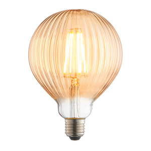 Ribb Bulb Amber Glass