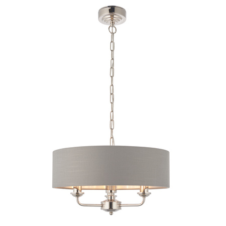 Highclere 3 Pendant Lght Nickel&Chrcoal 350-1200mm